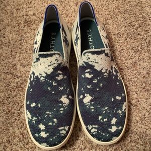 Rothys Sneaker Sea Green Shibori Brand New 10